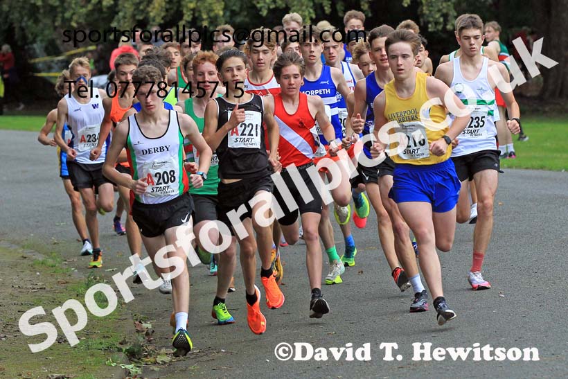 Mens under-17s 2023 Northern 6 and 4 Stage Relays and Youngsters, Birkenhead Park, Wirral.  Photo: David T. Hewitson/Sports for All Pics